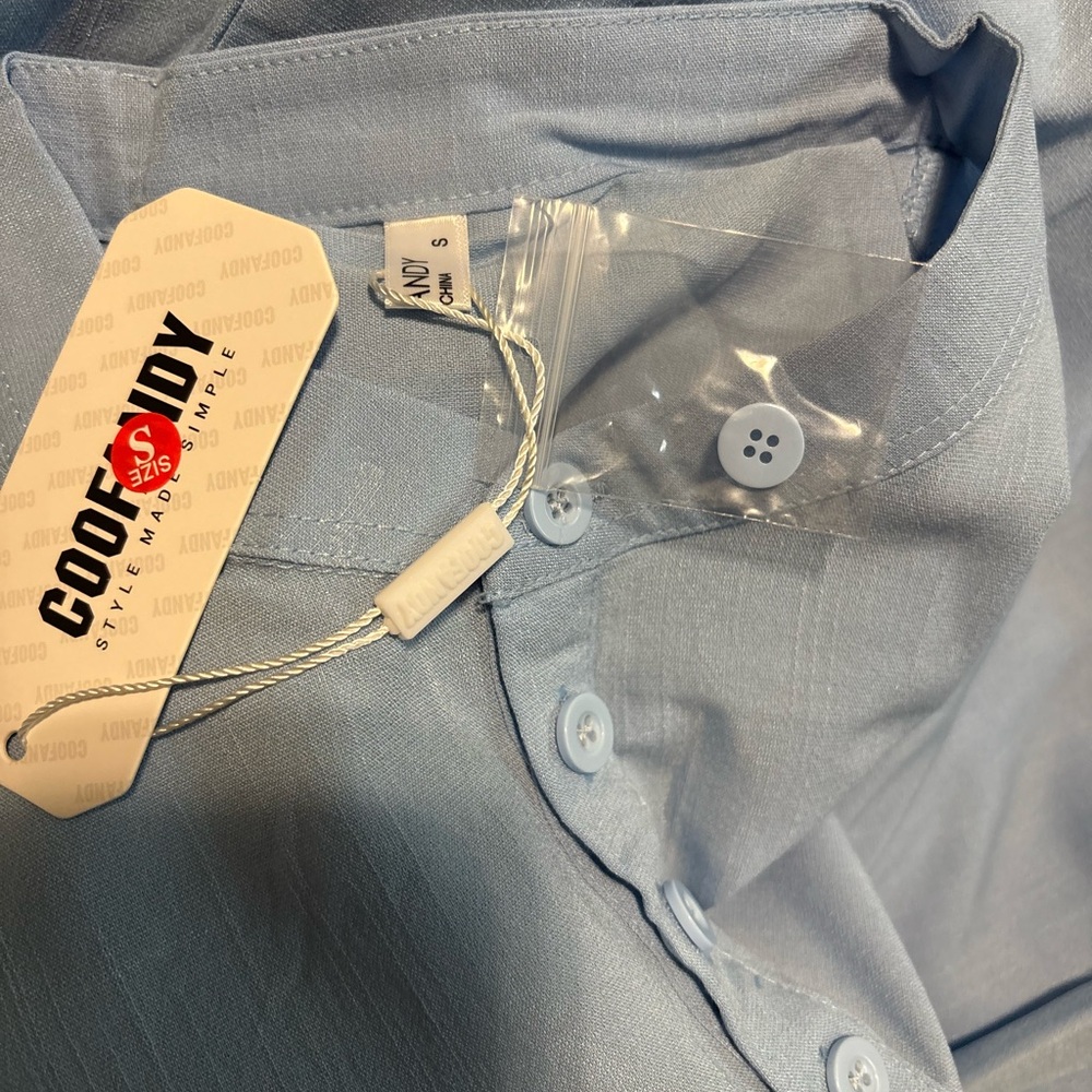 Men's Blue Short Sleeve Shirt - Picture 4 of 4